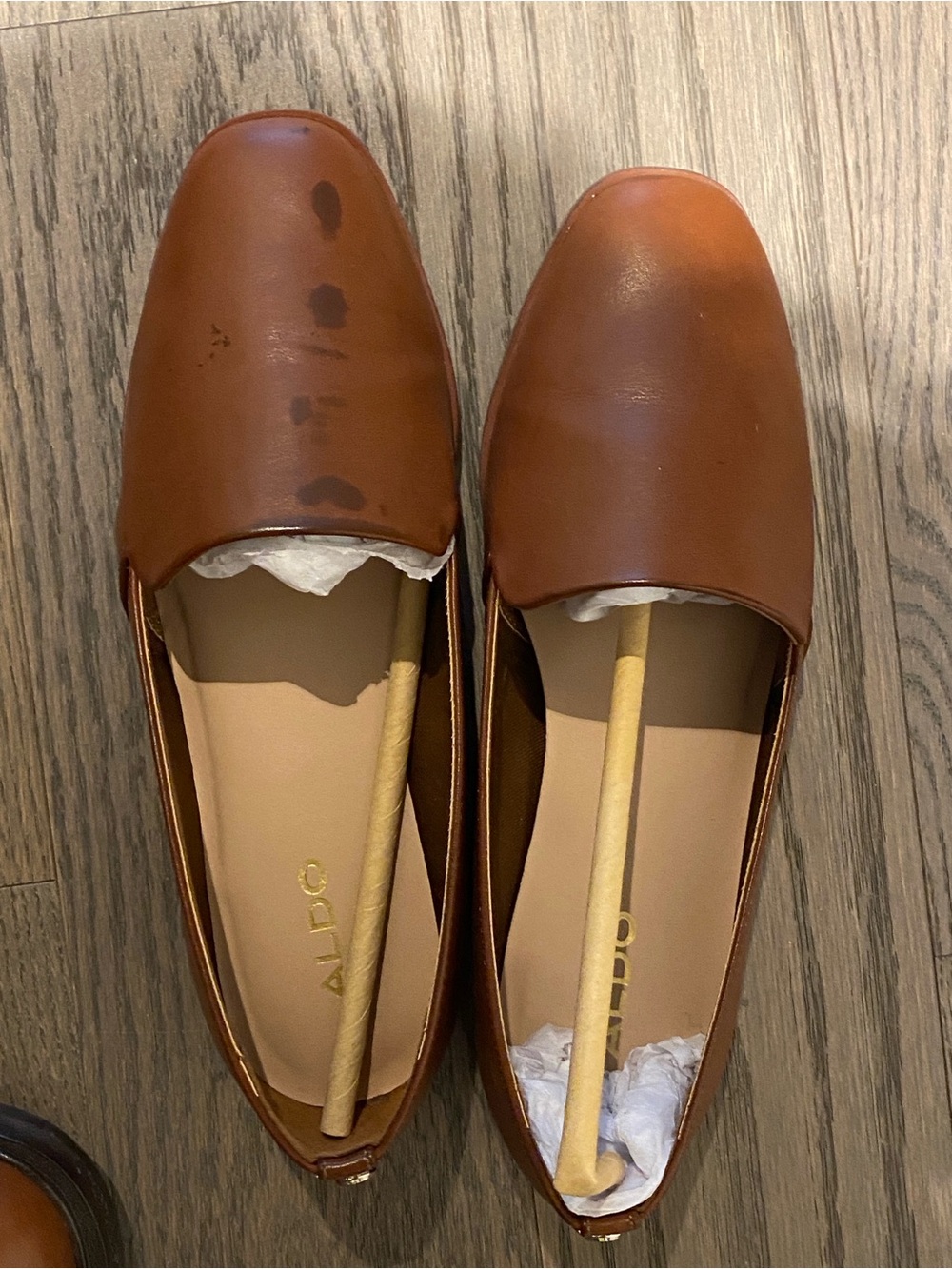 ALDO Brown Leather Slip-On Loafers